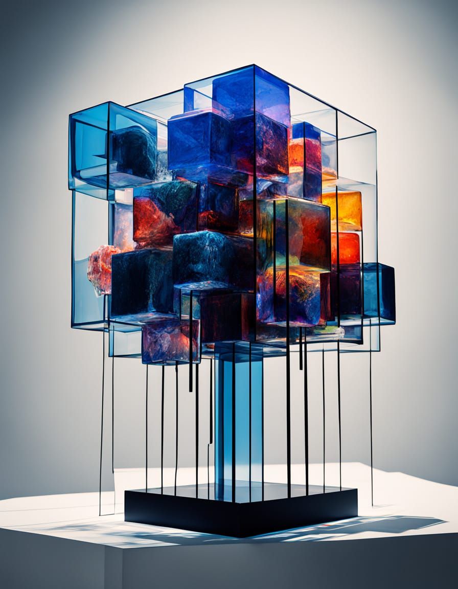 Cy Twombly-Inspired Jellyfish in Cubic Harmony
