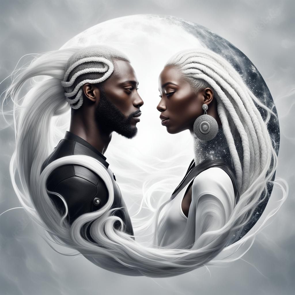 Afrofuturistic Yin Yang: Man and Woman