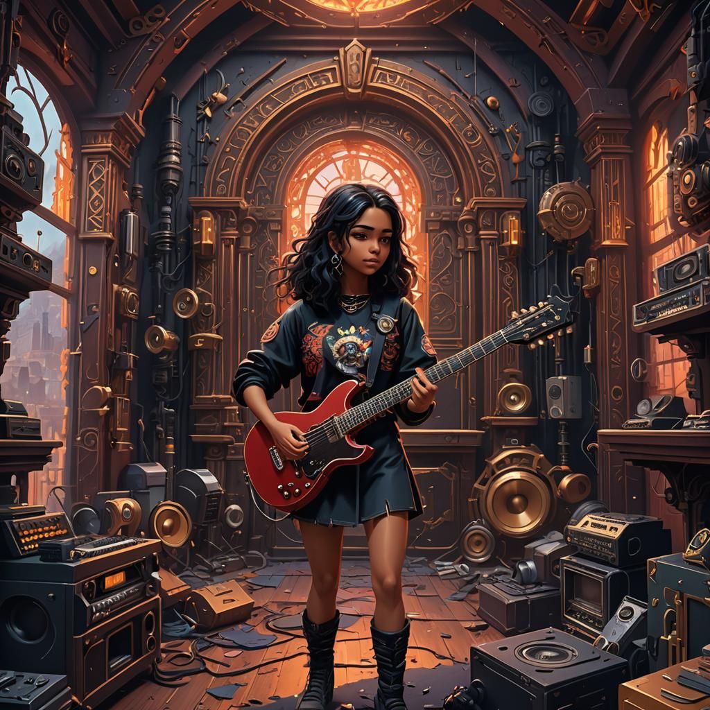 Lofi girl Latina  no quarto escutando música que gosta de ou...