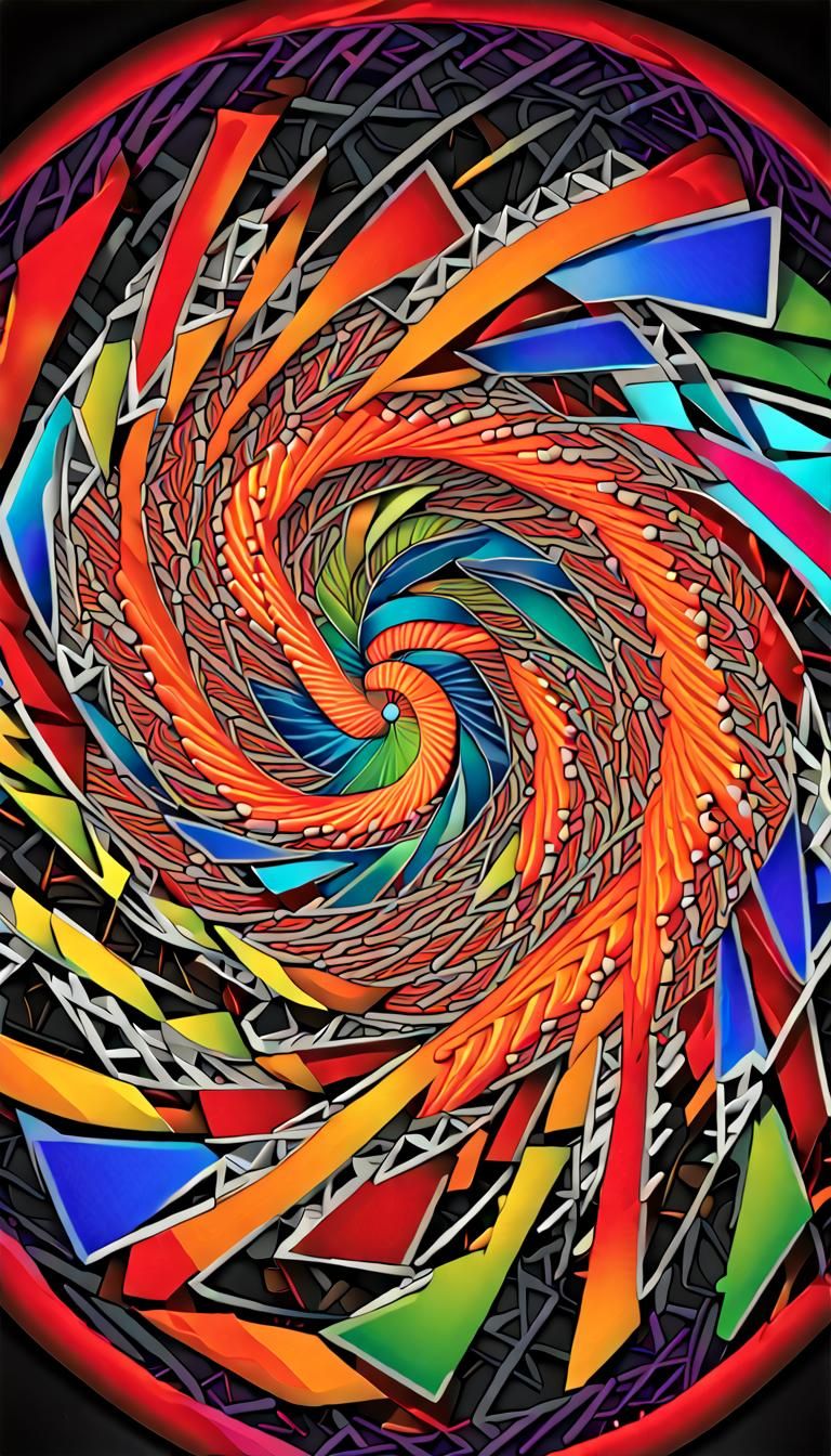 Sacred Geometry: Neon Mandala Vortex in 3D