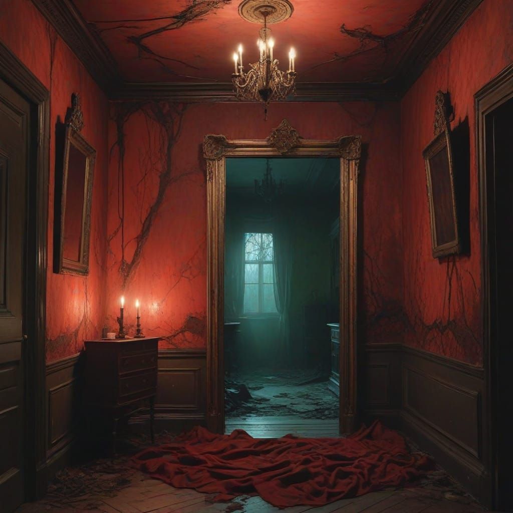 Ethereal Shadow in Decrepit Victorian Mansion