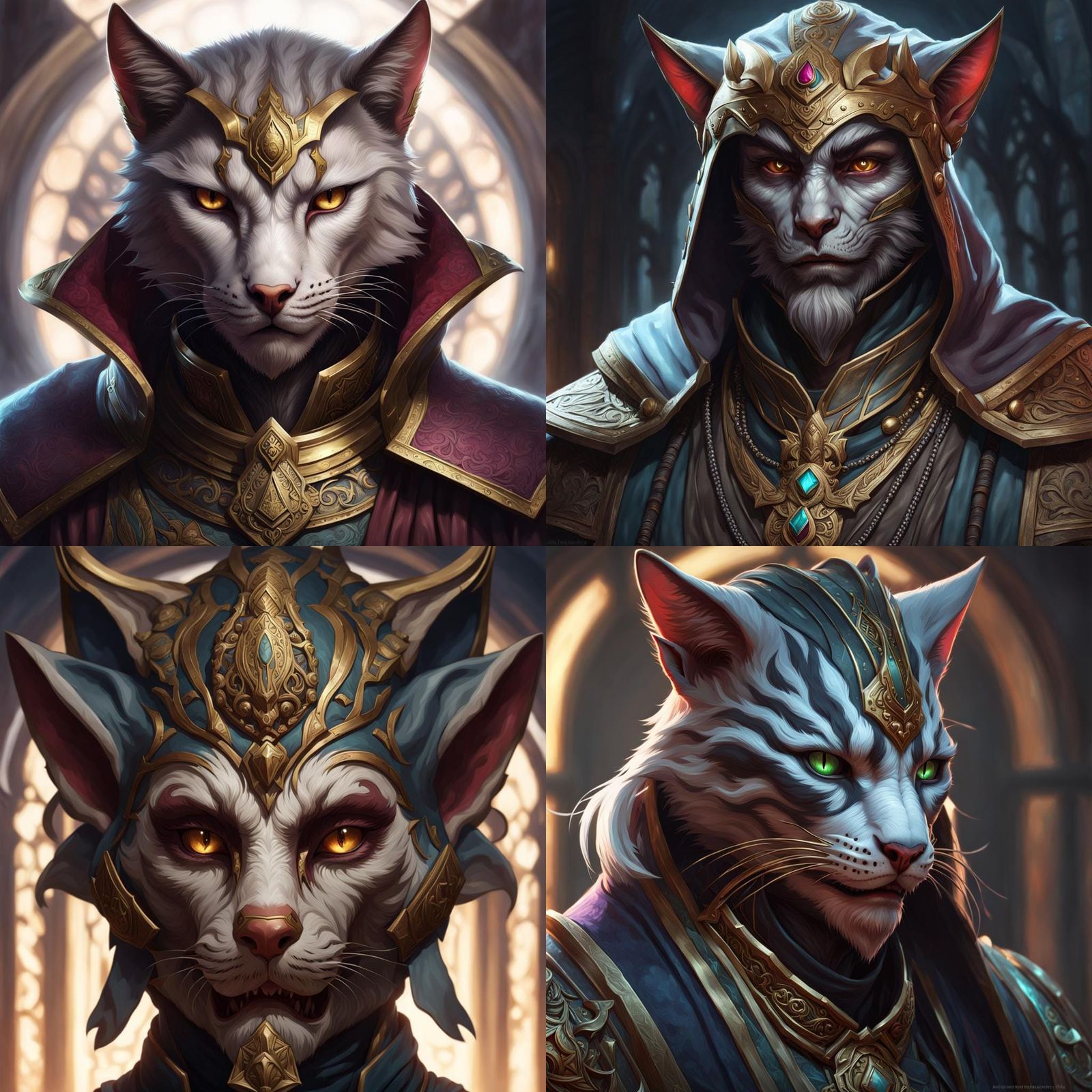 Undead Khajiit Cleric Art Portrait