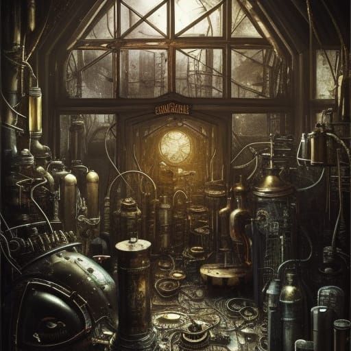 Steampunk Mad Scientist's Gothic Laboratory