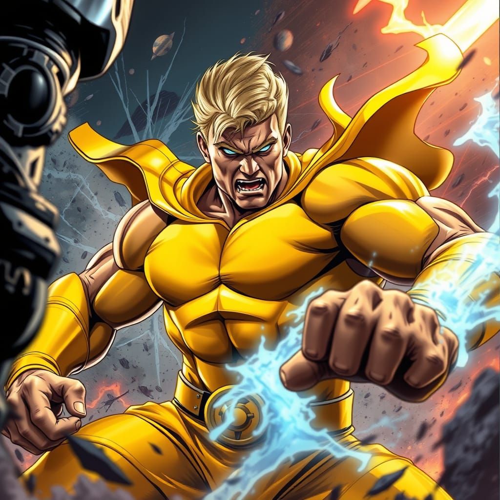 Wrathful God Sentry in Yellow Costume Unleashes Power