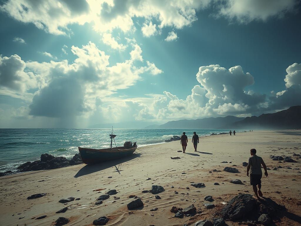 Stranded on Namdrik Atoll: Hyperdetailed Splash Art