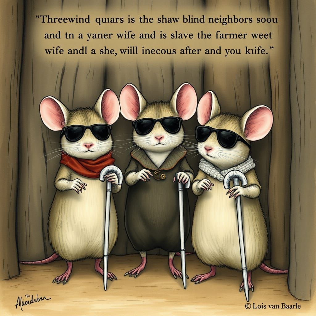 Three Blind Mice in Beatrix Potter Style