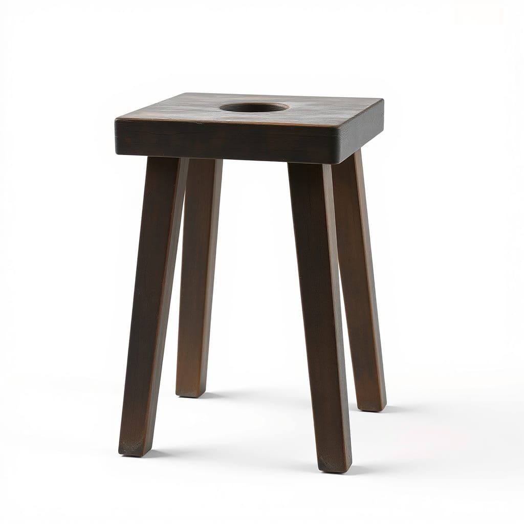 Weathered Laboratory Stool in Hyperrealistic Digital Paintin...