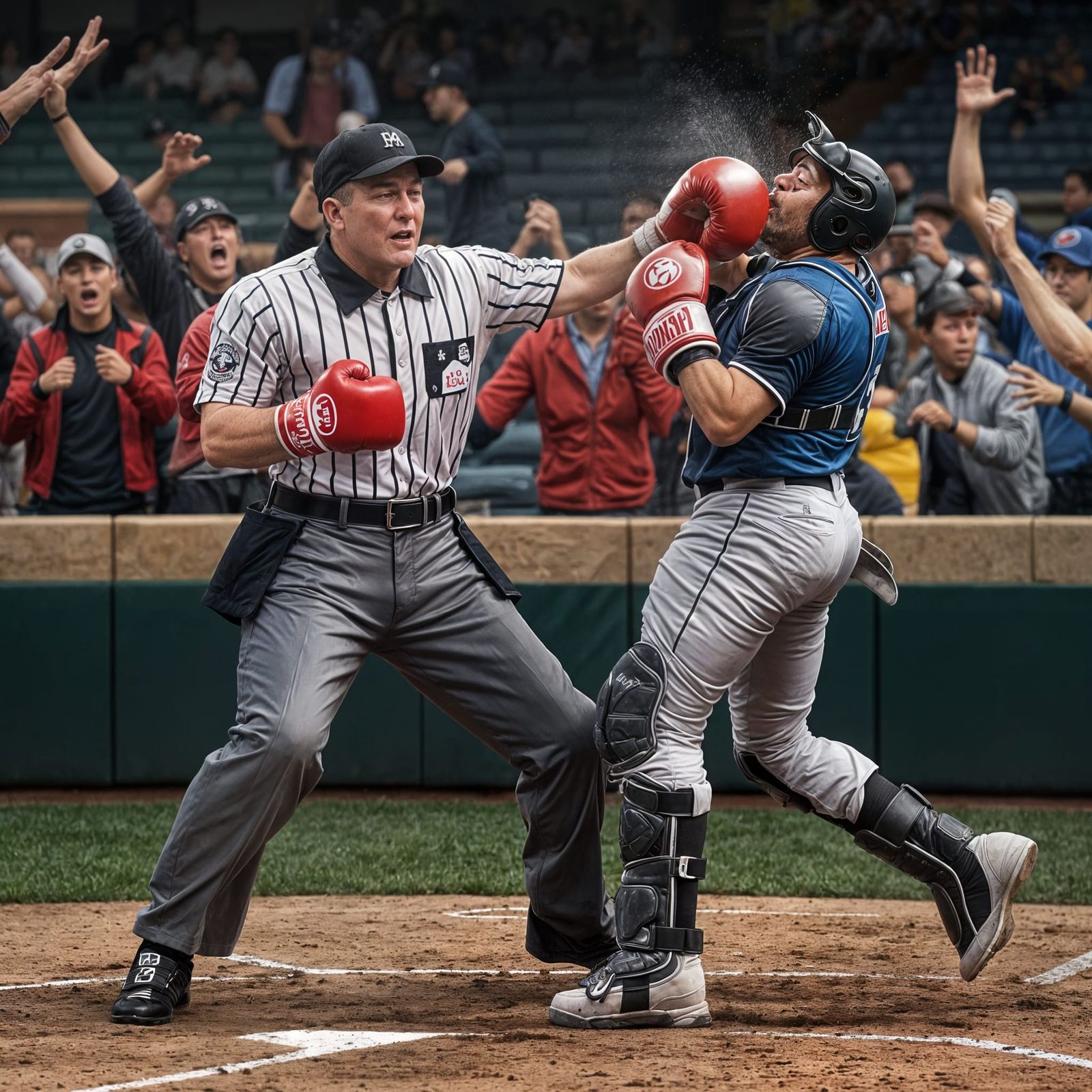 Baseball Umpire Turns Boxer in Intense Showdown