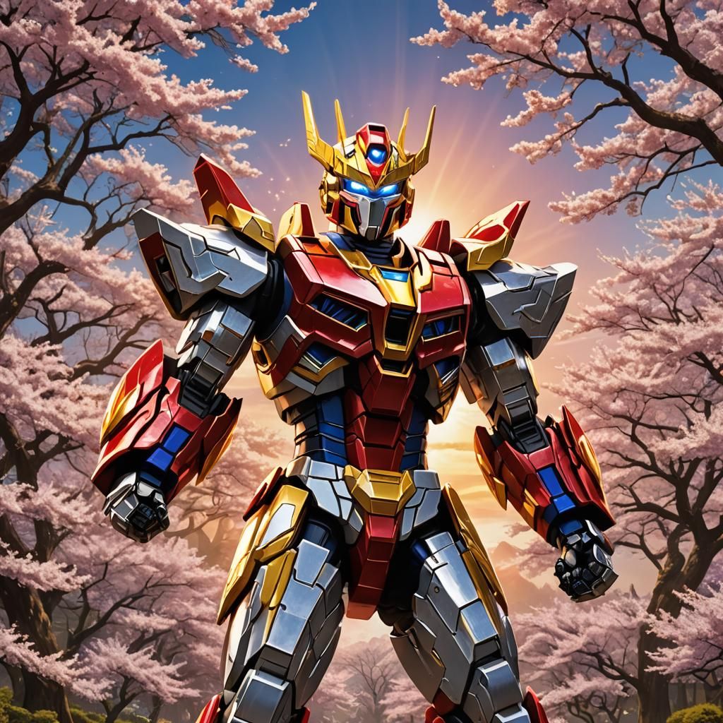 Megazord and Ultraman Transform in Anime Style