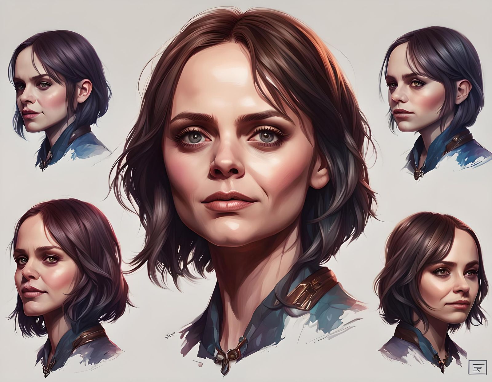 Christina Ricci Portrait in Art Nouveau Style