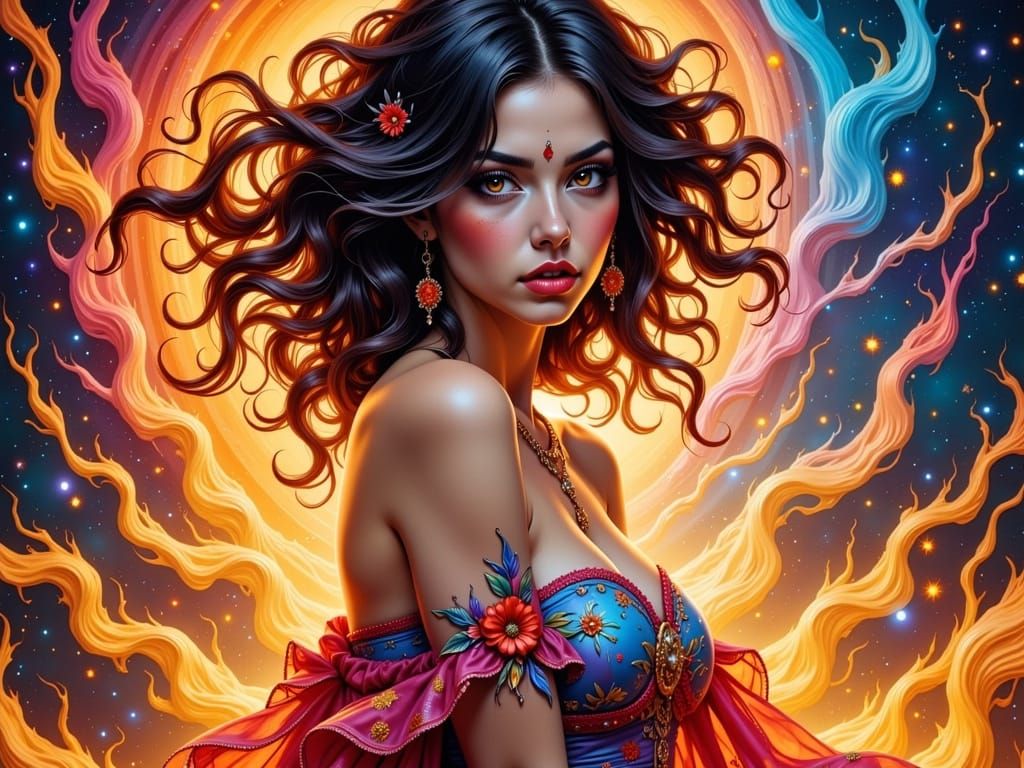 Ethereal Goddess in Hyper-Realistic 8K Detail with Egon Schi...