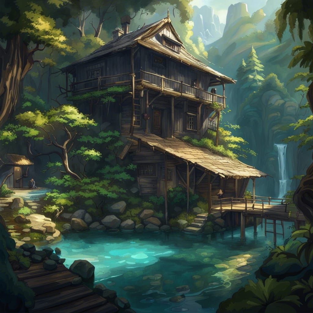 Dreamy Bedroom with Indoor Pool and Waterfall View