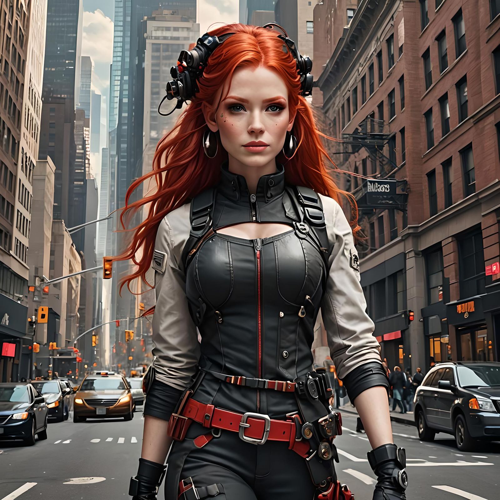 Biopunk Girl in New York City