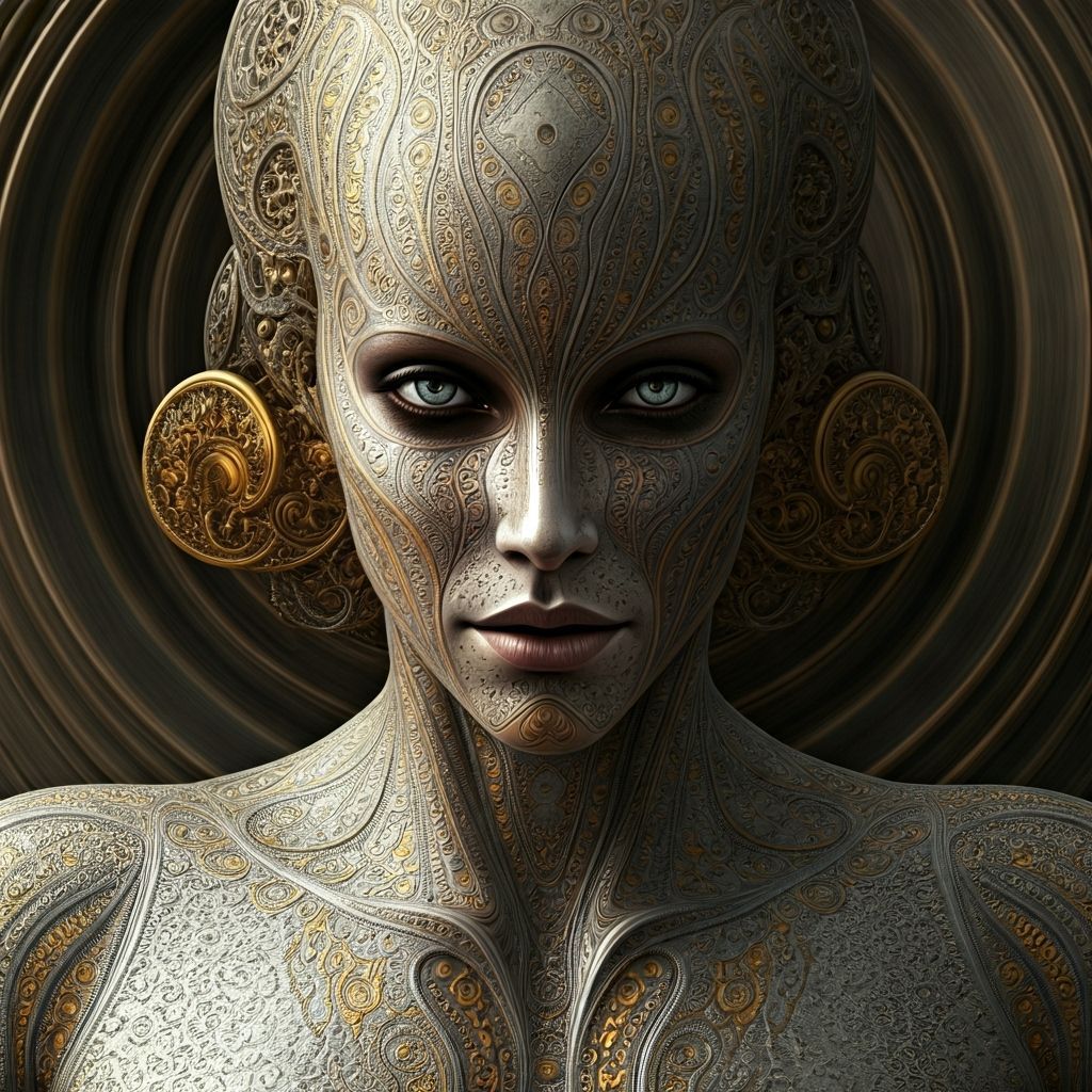 Hollow Figure in Warped Reality: Dreamlike Digital Art