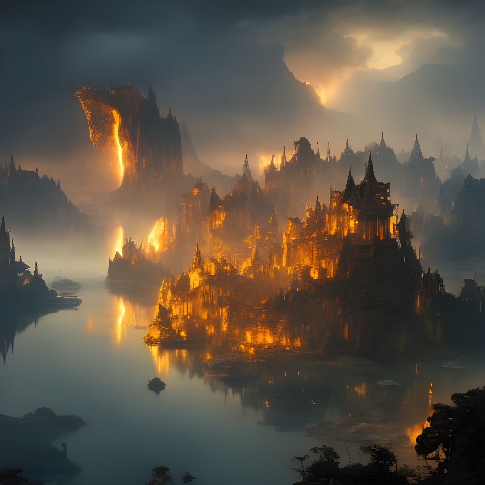 Biopunk Summer Eruption: A Dreamy Digital Landscape