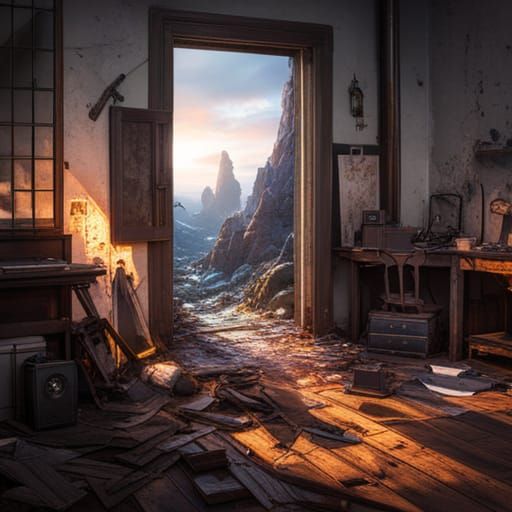 Fantastical Smashed Windows in Detailed Matte Painting