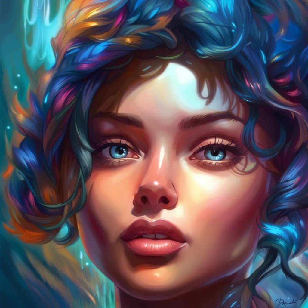 Woman in Diamonds: A Digital Art Portrait