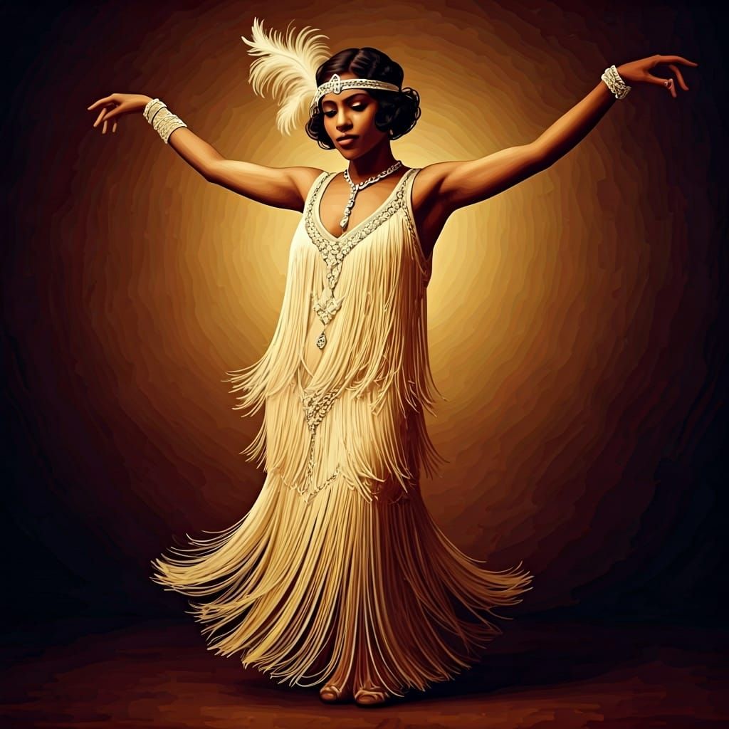 Flapper Dancing in Speakeasy, Harlem Renaissance Style