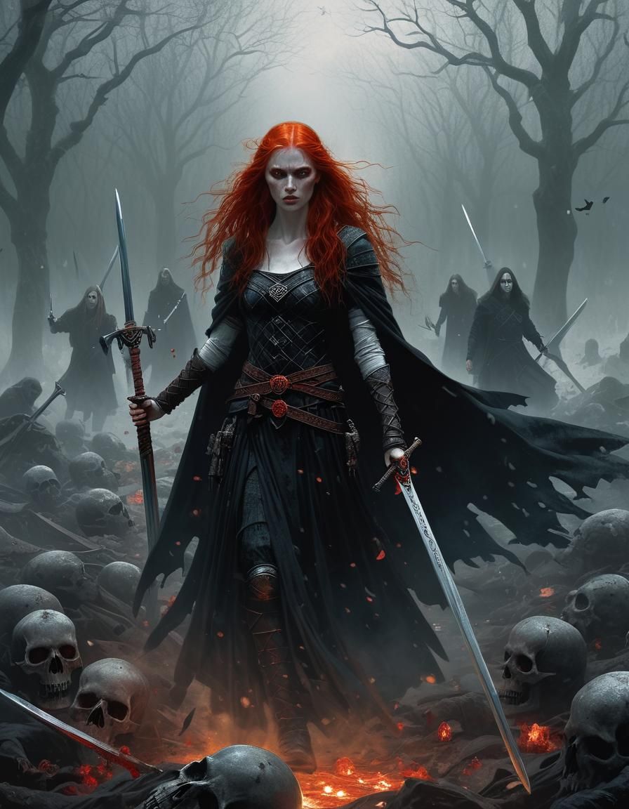 Celtic Goddess Badb in Dark Fantasy Art