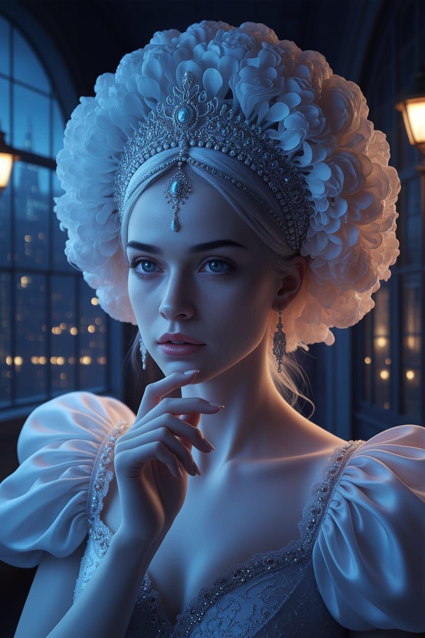 Surreal City Portrait in Pencil Painting Style