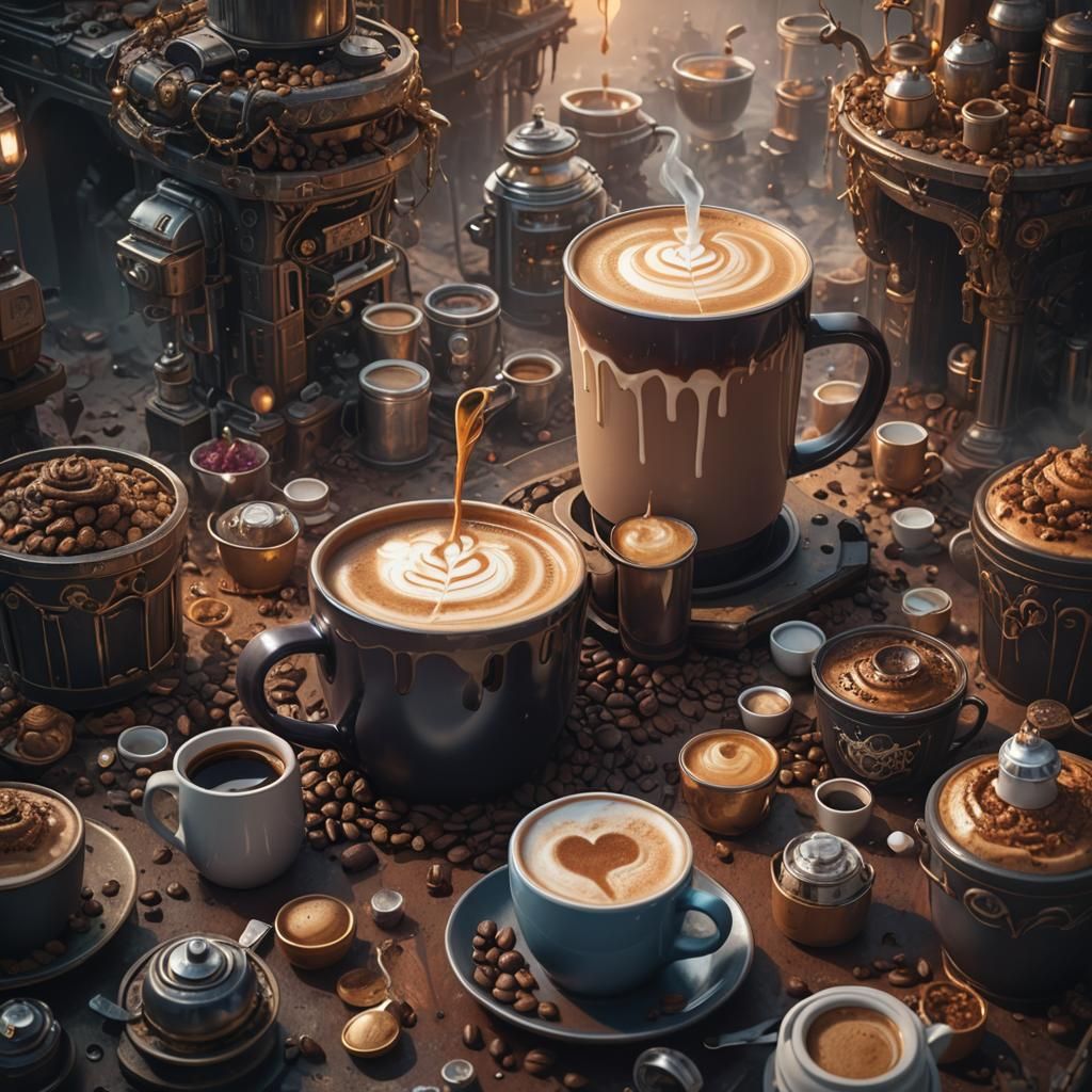 Fantastical Matte Painting of Coffee Need