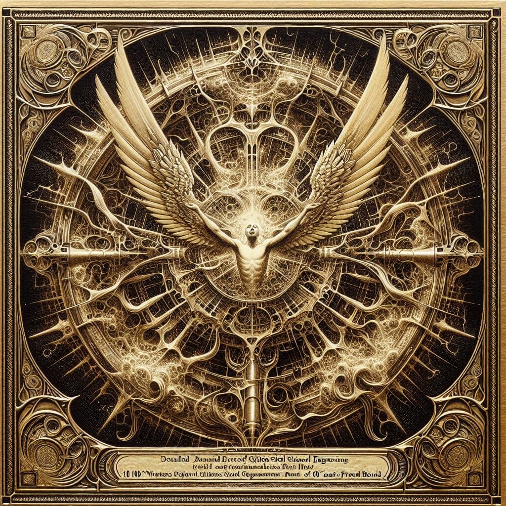 Cosmic Freedom Bonds Certificate in Art Nouveau Style