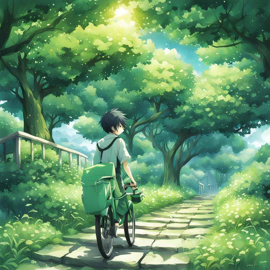 Anime Style Green Key Visual