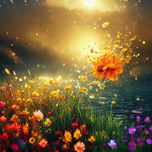 Hyperrealistic Bloom in Vibrant, Colorful Splendor