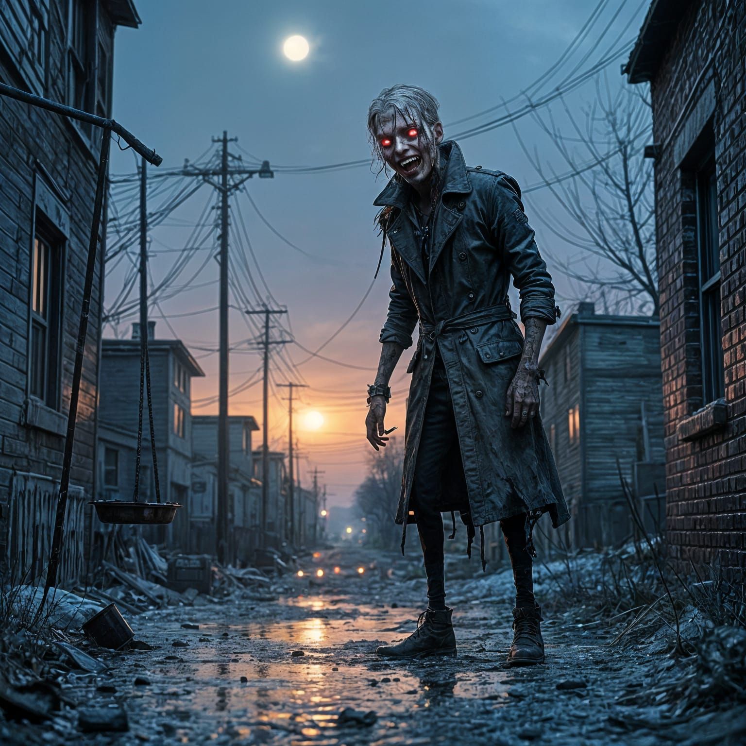 Sinister Figure Emerges from Gutter, Teeth of Rust