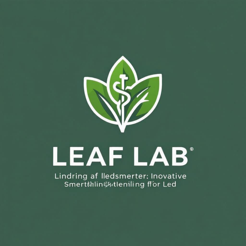 Leaf Lab Logo: Green Leaf & Medical Symbol for Joint Pain Re...