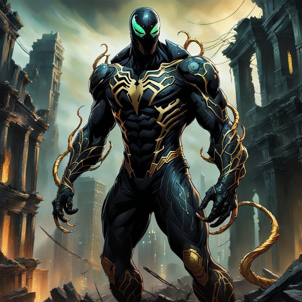 Venom in Black and Gold Symbiote Suit