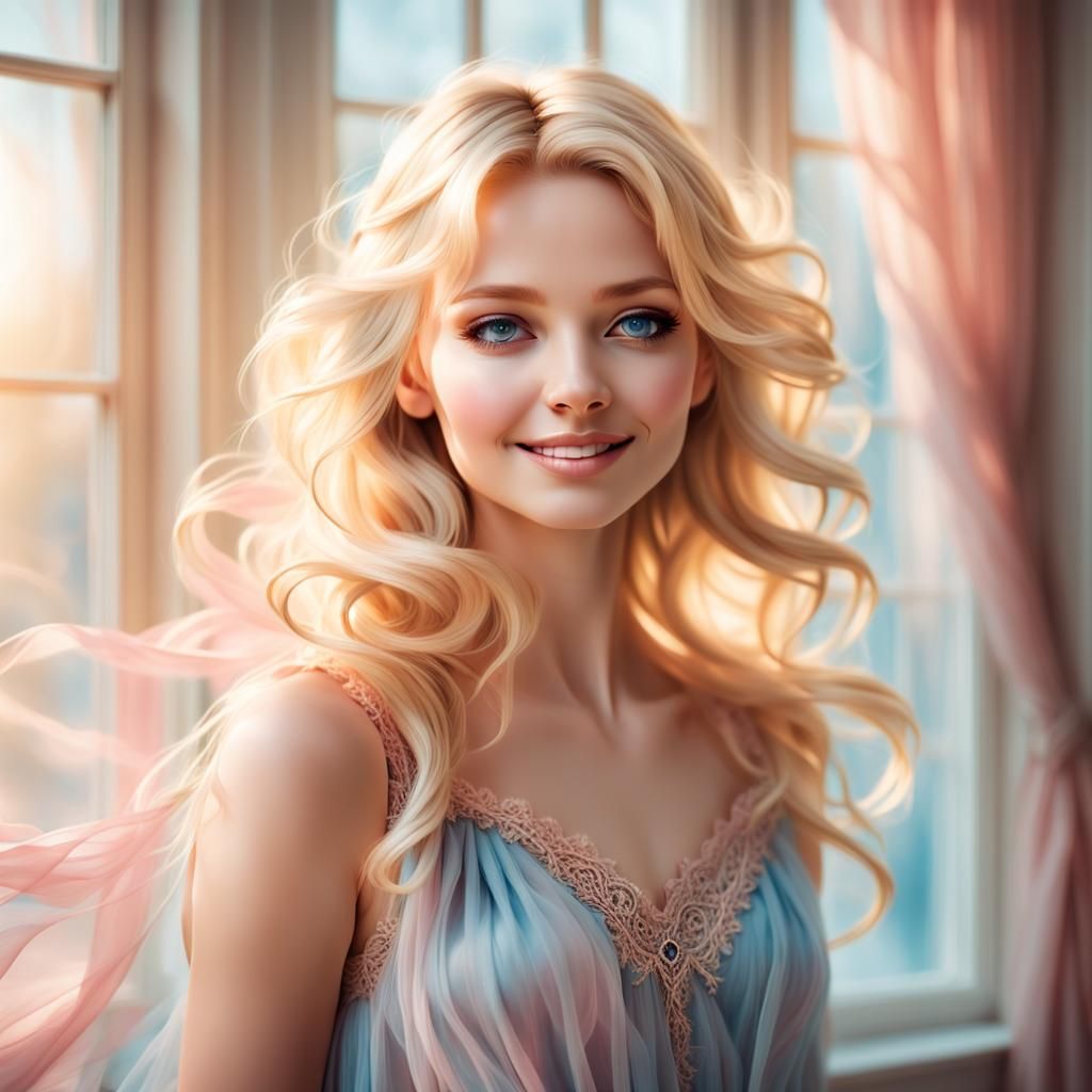Dreamy Portrait of Girl in Flowing Babydoll Dress