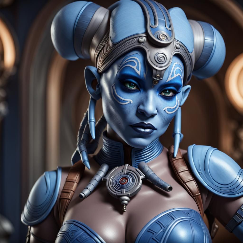 Blue Twi'lek Assassin Entertainer in HDR