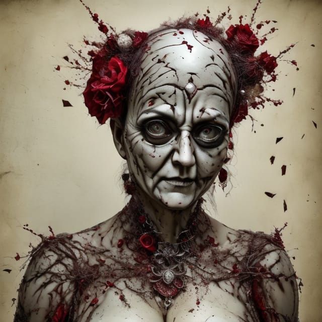 <lora:Horror Character:0.5> <lora:Shattered reality:0.5> <lora:Cards-of-Dark DSv8:0.5> <lora:HisBrideV8:1.0> Persistence...