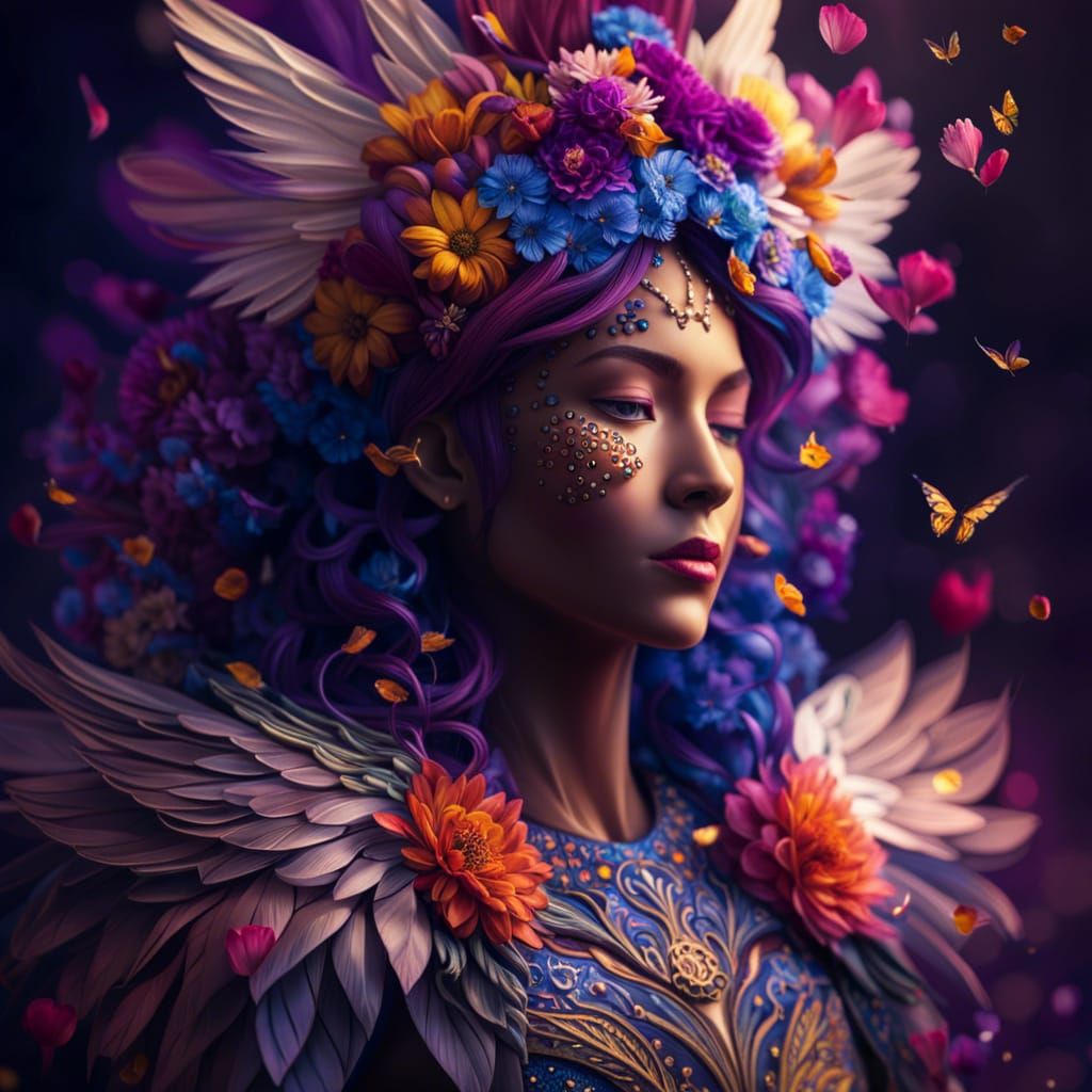 Maximalist Flower King in Golden Hour Light