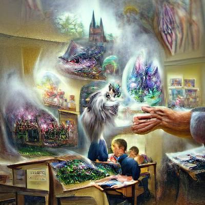 Ethereal Fantasy School With Magic Pets
