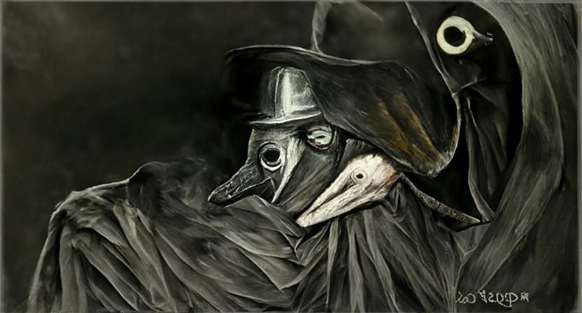 Eerie Plague Doctor in Shadow