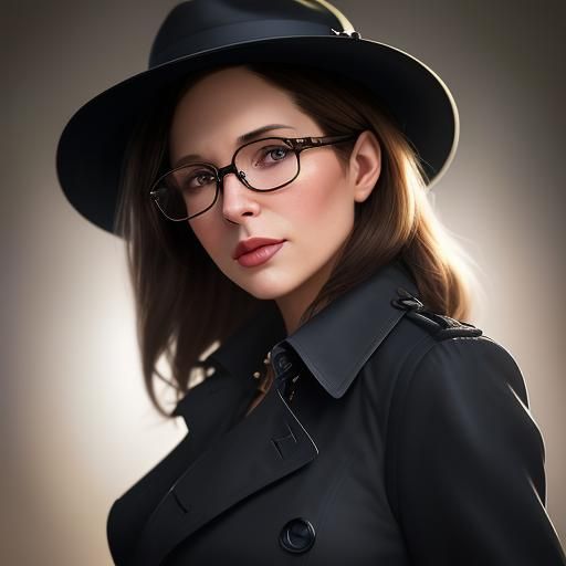 Brunette in Fedora: Film Noir Portrait in Dealey Plaza