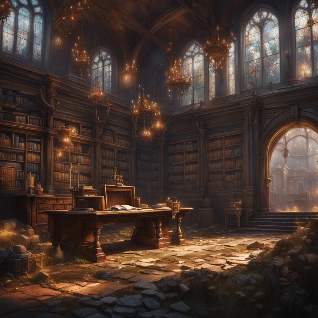 Fantastical School in Detailed Matte Painting Style