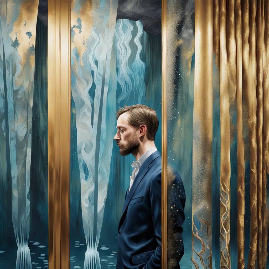 Magical Underwater World with Metallic Reflections