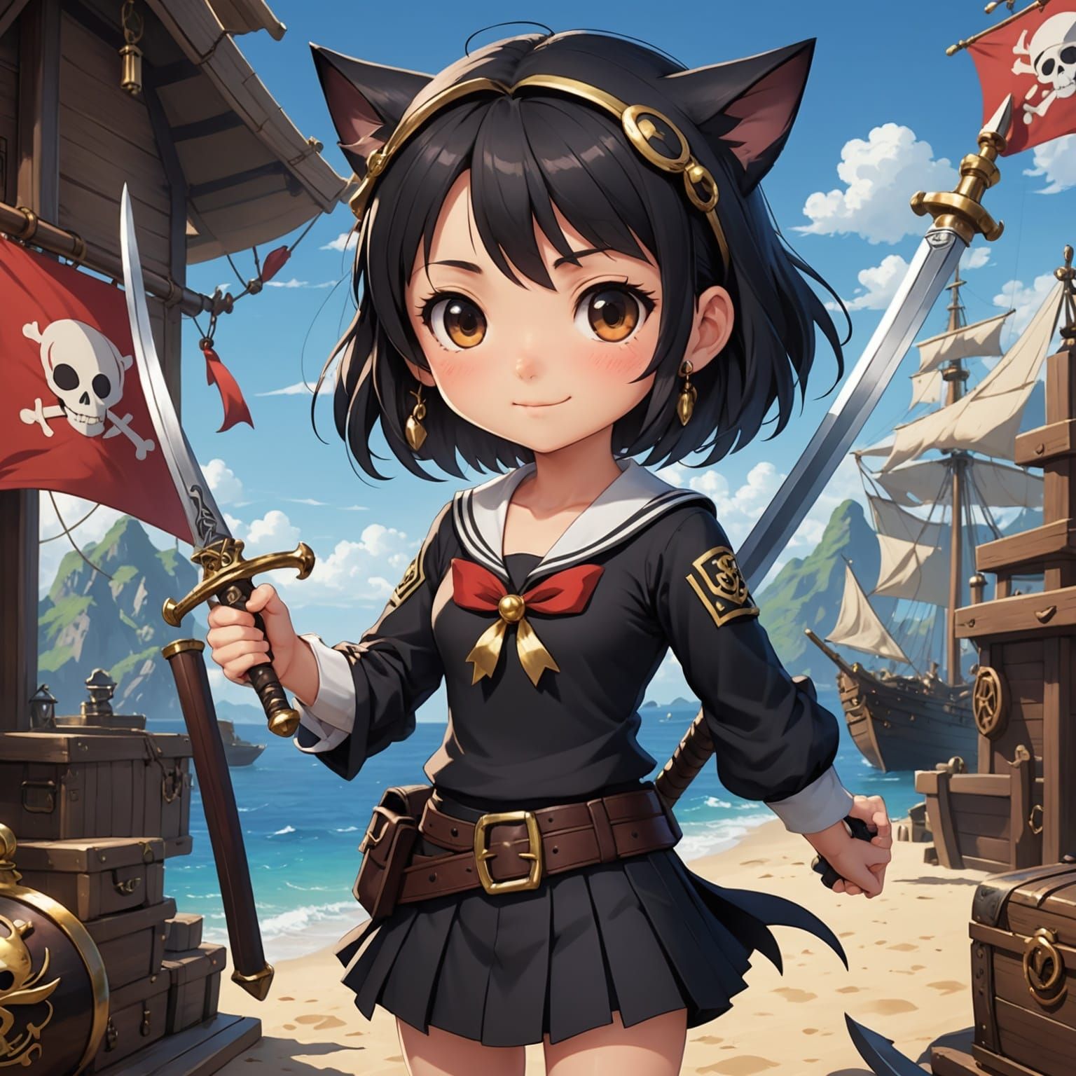 Charming Anime Pirate Maiden