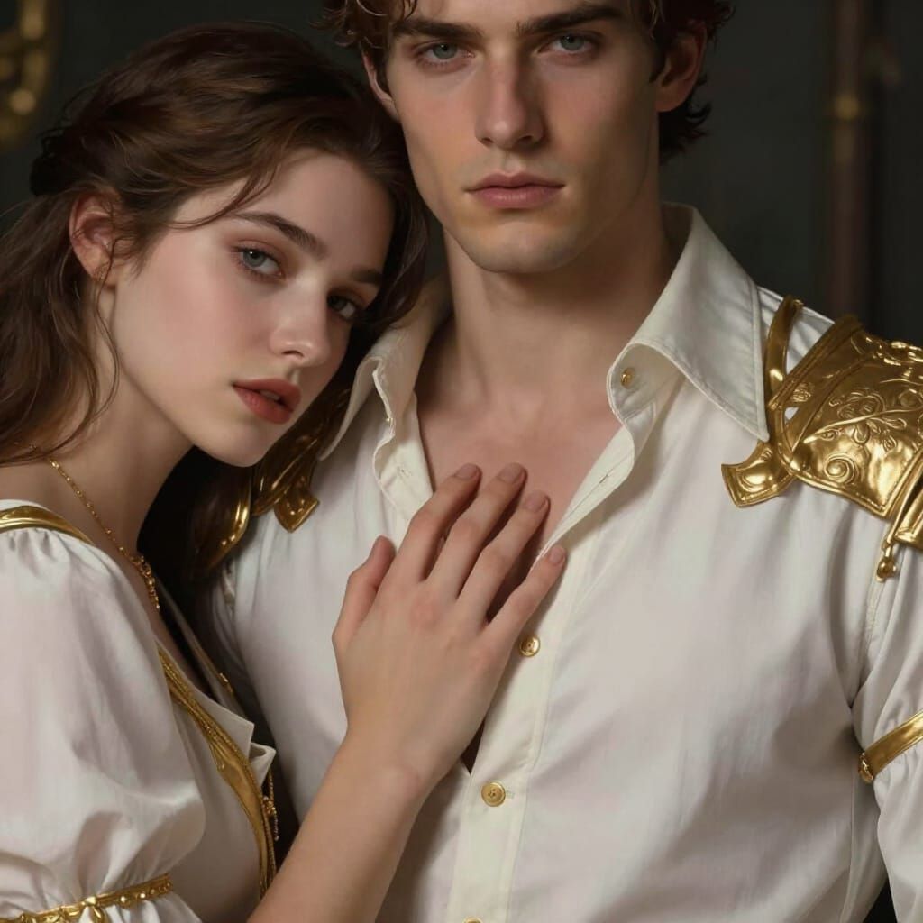 Couple Embraces in Fantasy Concept Art