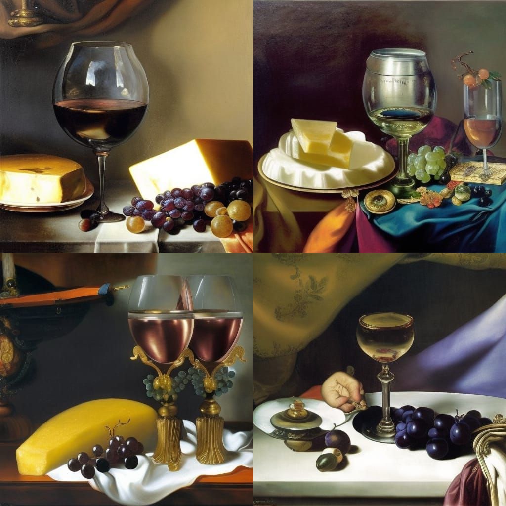 Baroque Still Life with Wine Glass and Fruit