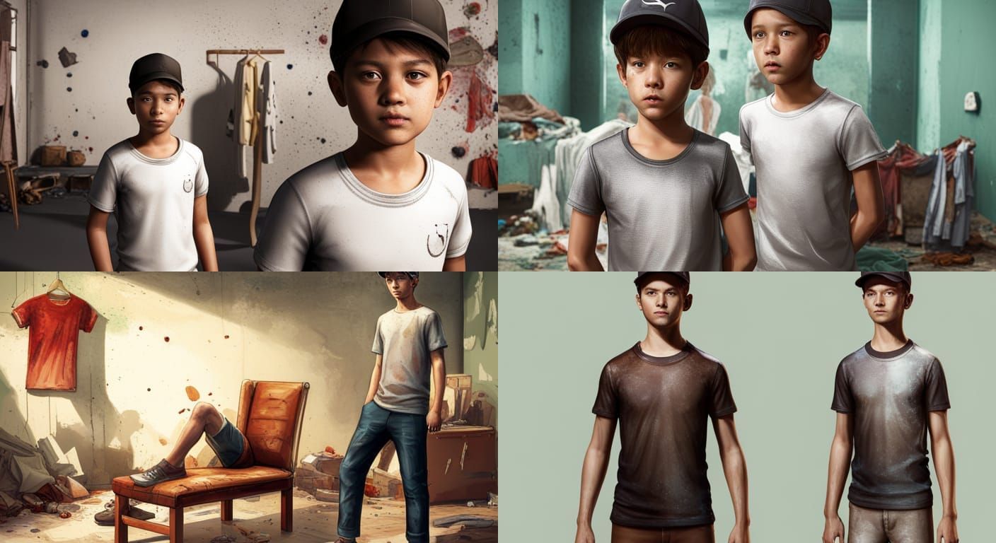 Boy in Puma Shirt: 3D Rendered Clothing Store Photo