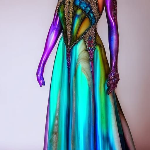 Labradorite met gala dress with blue labradorite with purple labradorite accents& ethereal vibes& magical vibes& witchy ...