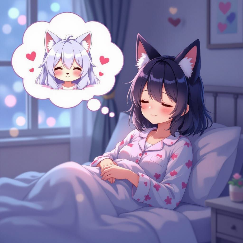 Dreamy Wonderland: Rabbit Girl's Sweet Dream