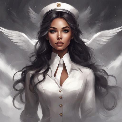 Monochrome Portrait of a Beautiful Stewardess