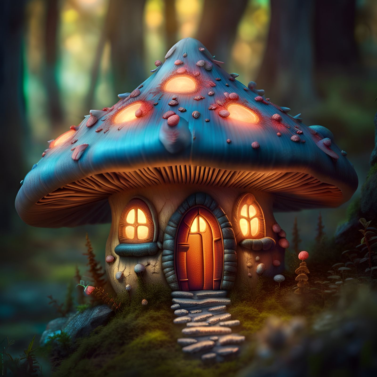 Blue Mushroom House