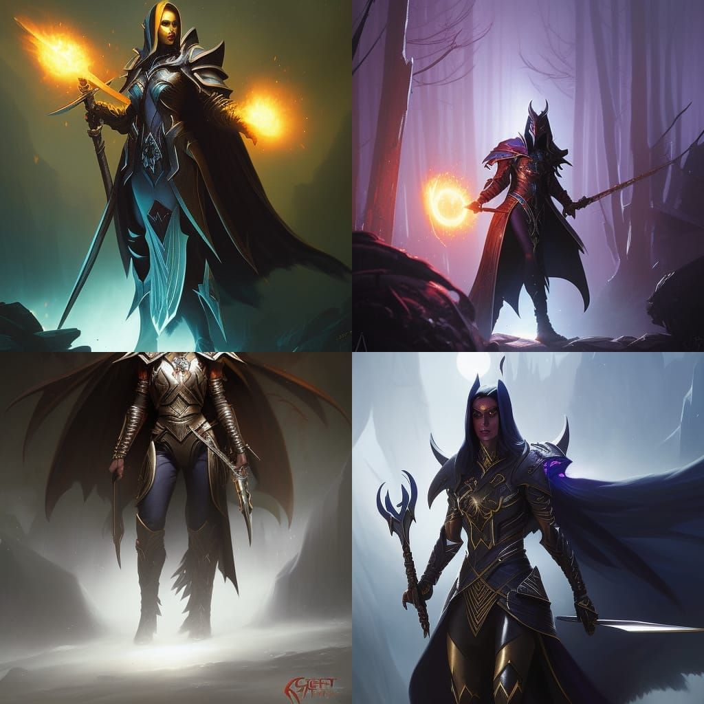 Sinister Ghost Elf Knight Digital Illustration