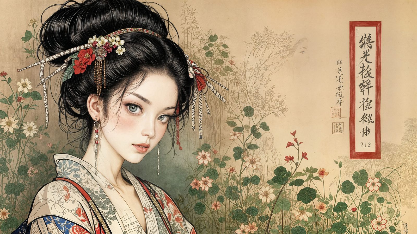 Serene Japanese Beauty in Traditional Style